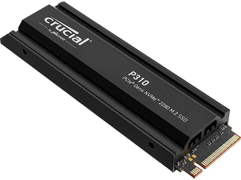 CRUCIAL P310 NVMe SSD mit Heatsink, PS5 Kompatibel Gaming Festplatte Retail, 2 TB M.2 via PCIe, intern von CRUCIAL