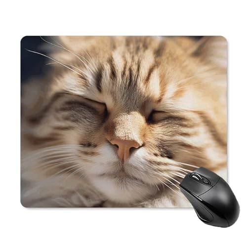 Mauspad mit rutschfester Gummiunterseite, Katze mit Augen, geschlossenes Mauspad mit genähtem Rand, Mauspad für Schreibtisch, kabellose Maus, Gaming-Mauspad für Computer, Laptop, Heimbüro von CSGJMYGS