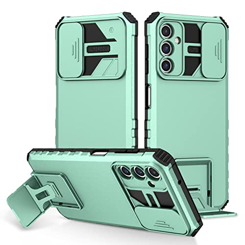 Handyhülle Silikon-Ständerhülle, kompatibel mit Samsung Galaxy A14 5G, [3 Standmöglichkeiten] Vertikale und horizontale Standhülle, Ganzkörper-Hard Slim-Schutzhülle Langlebiger Schutz(LIGHT GREEN) von CSHNB