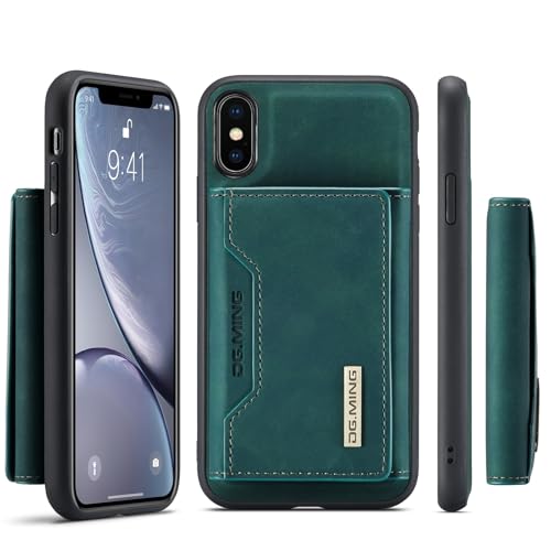 Handyhülle kompatibel mit iPhone XS Max, Leder, Brieftasche mit Kreditkartenfach, [2-in-1 magnetische, abnehmbare Brieftasche] Ständer, stoßfeste Schutzhülle, kompatibel mit iPhone XS Max, langlebig von CSHNB