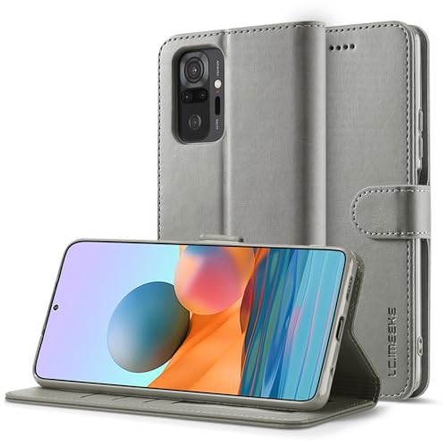 Klapphülle fürs Handy Compatible with Xiaomi Redmi Note 10 Pro Wallet Case with Card Holder,[TPU Shockproof Interior Protective Case] [Card Slot] [Kickstand] [Magnetic Closure] Leather Flip Cover Hand von CSHNB