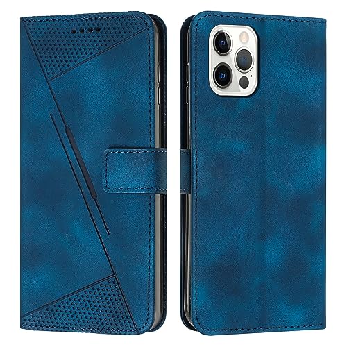 Klapphülle fürs Handy Compatible with iPhone 16 Pro Max Wallet Flip Phone Case Card Slot Holder Flip Cover Phone Case Wrist Strap Phone Case Compatible with iPhone 16 Pro Max Handyschutz(Blue) von CSHNB