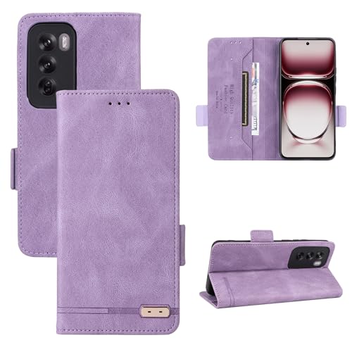 Klapphülle fürs Handy Kompatibel mit Oppo Reno 12 Wallet Case, PU-Leder-Flip-Folio-Hülle mit Kartenhaltern [stoßfeste TPU-Innenschale] Telefonabdeckung, Schutzhülle mit Magnetverschluss Handyschutz(Pu von CSHNB