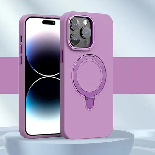 Klapphülle fürs Handy Kompatibel mit iPhone 14 Pro Hülle mit stabilem 360°-Ringständer, schlanker Flüssigsilikonhülle, stoßfester Ständerabdeckung for iPhone 14 Pro mit kratzfestem, weichem Mikrofaser von CSHNB