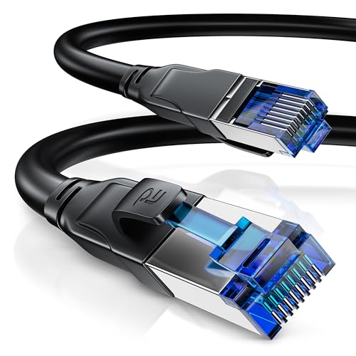 CSL - 0,25m CAT 8.1 Netzwerkkabel 40 Gbits - LAN Kabel Patchkabel Datenkabel - CAT 8 High Speed Gigabit Ethernet Cable - 40000 Mbits Glasfaser Geschwindigkeit - S/FTP PIMF Schirmung RJ45 Stecker von CSL-Computer