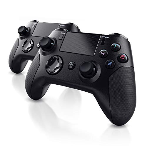 CSL - 2x PlayStation 4 Wireless Controller - Bluetooth Gamepad mit Dual Vibration - kompatibel zu PS4 PS4 Slim und PS4 Pro - Touchpad - 3,5mm Headset-Ausgang - Share-Taste – 3D und Gyrosensor von CSL-Computer