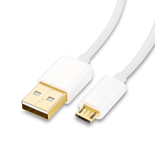 CSL-Computer Micro-USB auf USB 2.0 Kabel, A-Stecker auf Micro-B Ladekabel, 2m Länge, Datenübertragungsrate bis zu 480 Mbit/s, vergoldete Stecker, weiß von CSL-Computer