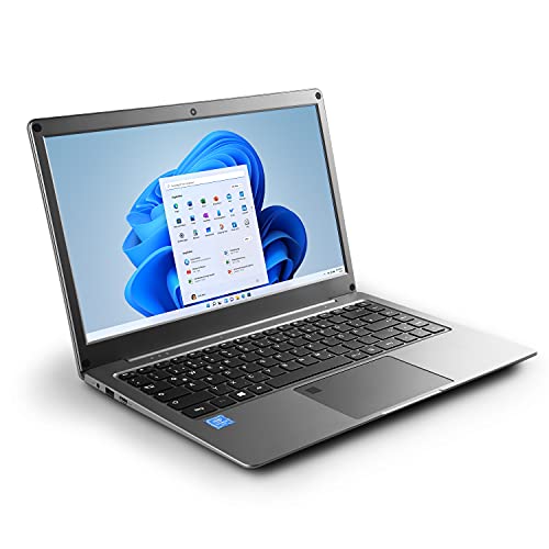 Notebook CSL R'Evolve C14i v2 Windows 11 Pro - Ultra-Slim Laptop, 14,1 Zoll Full HD 1920x1080 IPS, Intel N4120 CPU 4x2600 MHz, 64 GB eMMC + 512 GB M.2 SSD, 4 GB DDR4-RAM, AC WLAN, BT 4.2 von CSL-Computer
