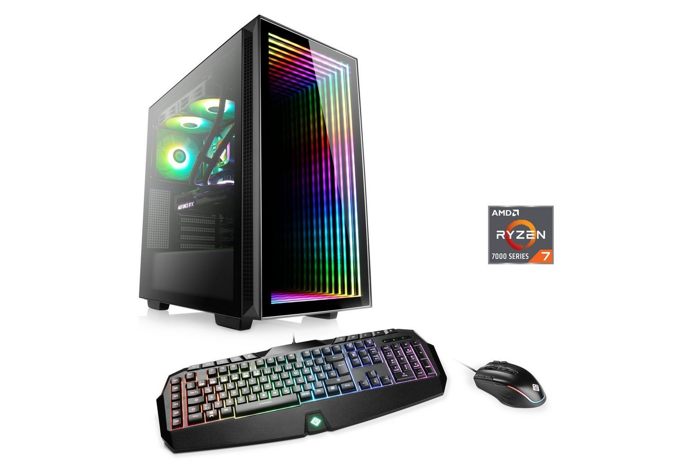 CSL Aqueon A77310 Extreme Edition Gaming-PC (AMD Ryzen 7 7800X3D, NVIDIA GeForce RTX 4070, 32 GB RAM, 1000 GB SSD, Wasserkühlung) von CSL