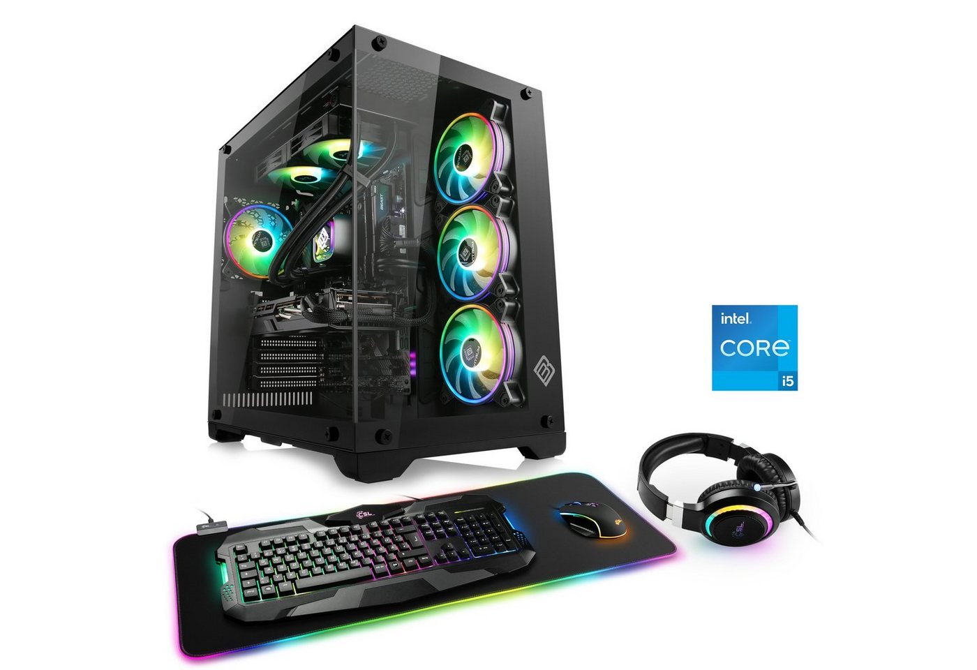 CSL Aqueon C55315 Advanced Edition Gaming-PC (Intel® Core i5 13400F, GeForce RTX 4070, 32 GB RAM, 1000 GB SSD, Wasserkühlung) von CSL