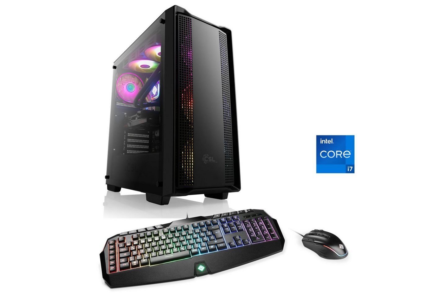 CSL HydroX V27410 Gaming-PC (Intel® Core i7 13700KF, NVIDIA GeForce RTX 4070, 32 GB RAM, 2000 GB SSD, Wasserkühlung) von CSL