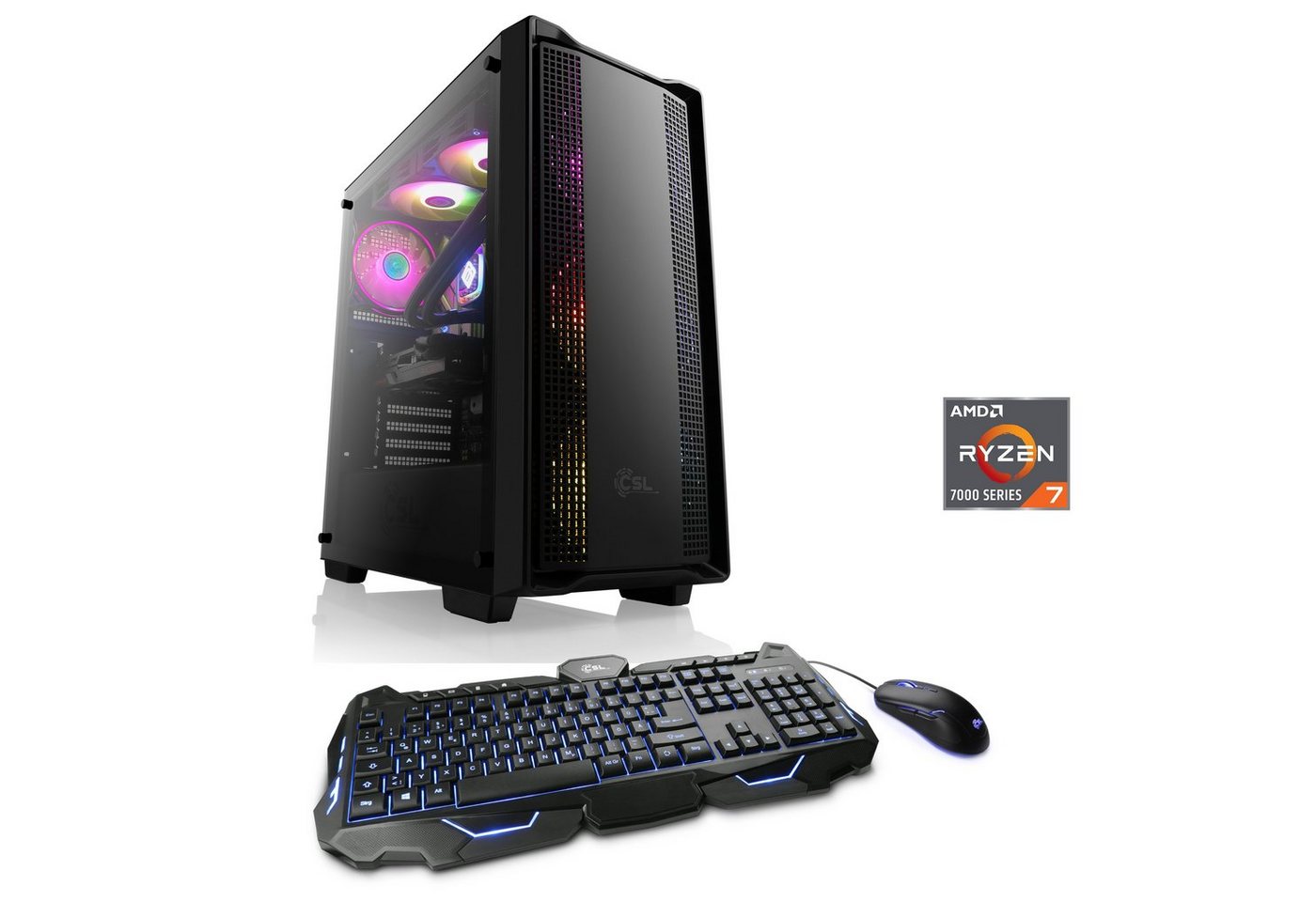 CSL HydroX V28346 Gaming-PC (AMD Ryzen 7 7700, AMD Radeon RX 7900XT, 32 GB RAM, 2000 GB SSD, Wasserkühlung) von CSL