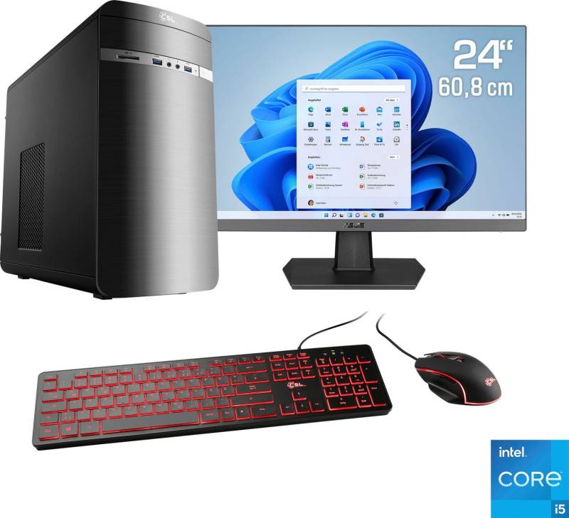 CSL Speed V25885 PC-Komplettsystem (24", Intel® Core i5 12400, Intel UHD Graphics 730, 8 GB RAM, 500 GB SSD) von CSL