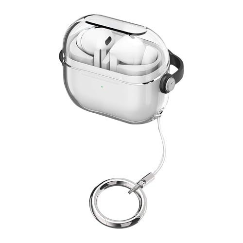 CTDWNT Schutzhülle für Samsung Galaxy Buds 3 Pro, transparente Schutzhülle mit Ring, Premium-TPU-Abdeckung, kabelloses Laden, Kopfhörer-Zubehör, für Männer, Frauen, Schwarz von CTDWNT