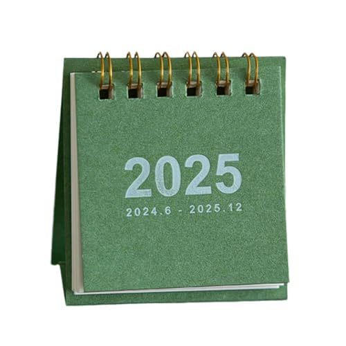 Mini-Tischkalender 2025, 6 x 7,1 cm, Mini-Stehkalender von Juli 2024 bis Dezember 2025, kleiner Schreibtischkalender für Zuhause, Schule, Büro (grün) von CTDWNT