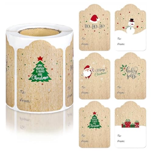 Tags Aufkleber, 300 Stück Selbstklebende Weihnachten Weihnachtsmann Etiketten Tags, Weihnachten Frohe Name für Chr Kraft von CTDWNT