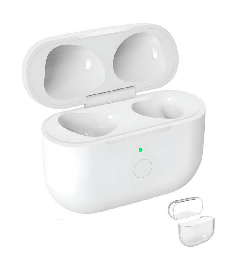 CULTZEN Ersatz Ladecase für Apple AirPods 3 mit MagSafe Bluetooth-Kopfhörer Batterie-Ladegerät (1,00 mA, Ladecase-Set mit Schutzhülle., 2-tlg., Ladecase mit Schnellladefunktion und USB-C auf Lightning-Kabel., Kabelloses mit LED-Anzeige, Qi-fähig) von CULTZEN