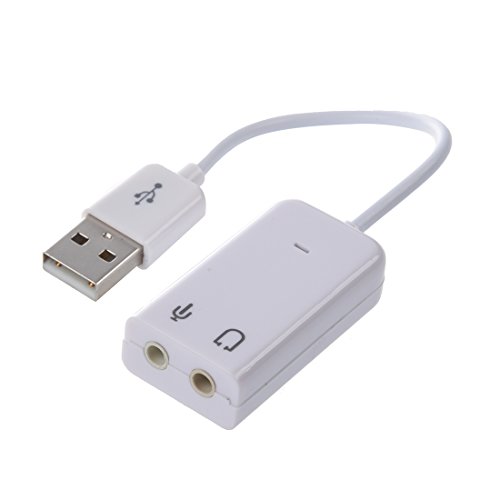 3,5 mm Mikrofon Kopfhörer Buchse USB 2.0 Soundkarte Lautsprecher Audio Adapter Weiß von CURTT