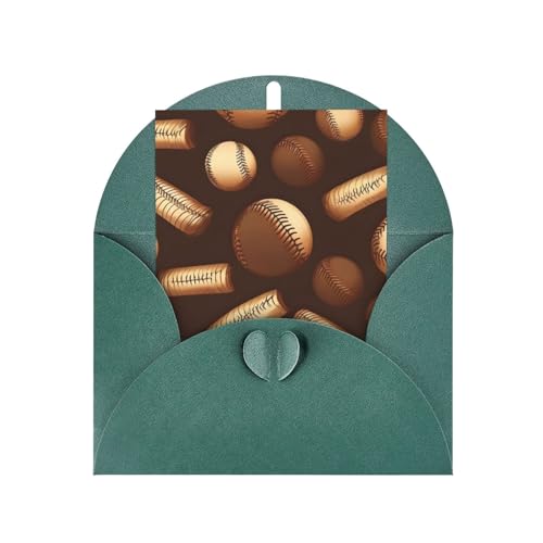 CUSTCH Retro Baseball Brown Print Urlaubskarten Geburtstag Hochzeit Einladungen Dankeskarten von CUSTCH