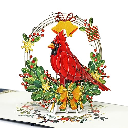 CUTPOPUP Kardinal – Weihnachtskarten 2024, Pop Up Karte Weihnachten, 3D Weihnachtskarten mit Umschlag, Weihnachtskarte (Cardinal) CN254 DE von CUT POPUP.COM