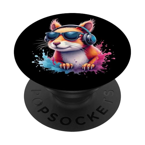 DJ Squirrel X Cooles DJ Eichhörnchen Sonnenbrille Kopfhörer PopSockets mit austauschbarem PopGrip von CUTE DJ ANIMALS X DJ Tiere Sonnenbrille Kopfhörer