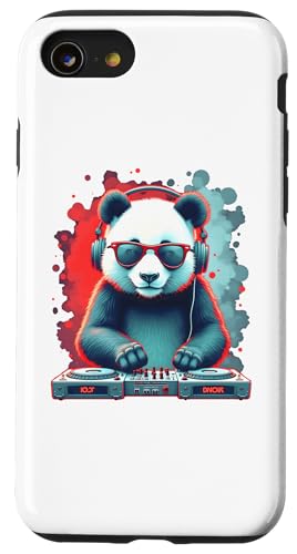 Hülle für iPhone SE (2020) / 7 / 8 DJ Panda - Cooler Pandabär mit Sonnenbrille & Kopfhörer von CUTE DJ ANIMALS X DJ Tiere Sonnenbrille Kopfhörer