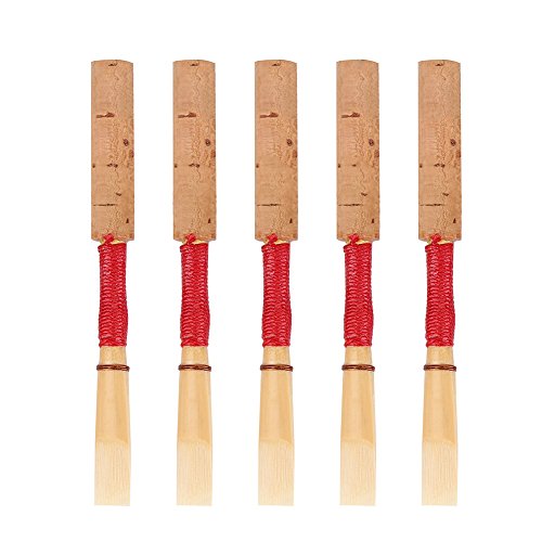5 Stücke Oboe Blätter, Mittelstarke Weiche Oboe Mundstück Oboenschilf Handgemachte Oboe Blätter Zubehör Blasinstrument Ersatzteile für Doppelrohrblatt Anfänger von CUTULAMO