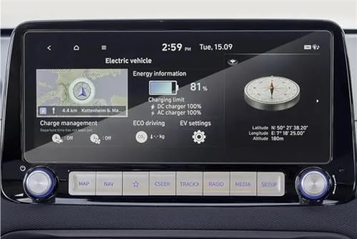 CVKDUHFNE Kompatibel Mit Hyundai Für KONA Kauai 2021 2022 Displayschutzfolie 10,25 Zoll Autoradio GPS-Navigation Auto-Navigationsfilm von CVKDUHFNE