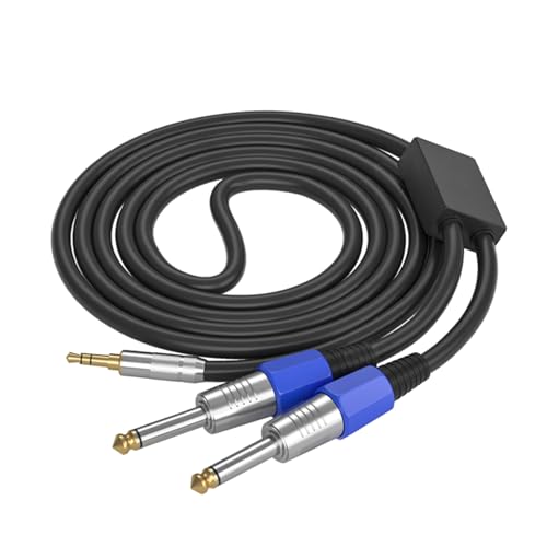 CVZQTE 3,5 mm auf Twin 1/4 Zoll Musikadapterkabel 1/8 auf 6,35 mm Soundkabel für professionelle Musikgeräte von CVZQTE