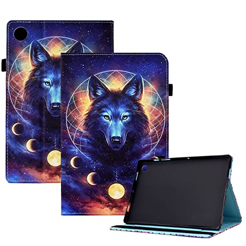 CXTCASE Hülle für Samsung Galaxy Tab A9 2023 (SM-X110/SM-X115) 8.7", Schutzhülle Cover Case mit Standfunktion für Samsung Galaxy Tab A9 2023, Weltraumwolf von CXTcase