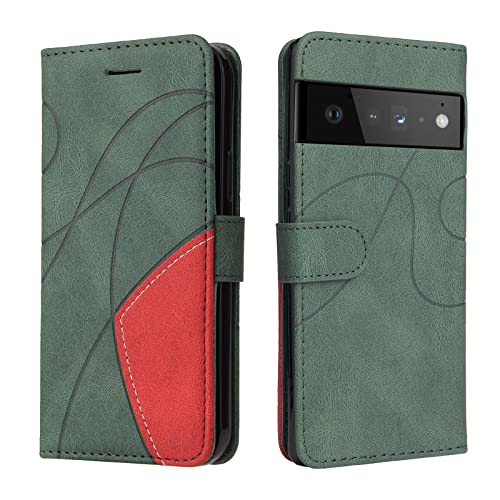 CXTcase Handyhülle für Google Pixel 6 Pro, Flip PU Leder Hülle Google Pixel 6 Pro Cover, Modisch Flip Case Google Pixel 6 Pro Handytasche Schutzhülle, Grün von CXTcase