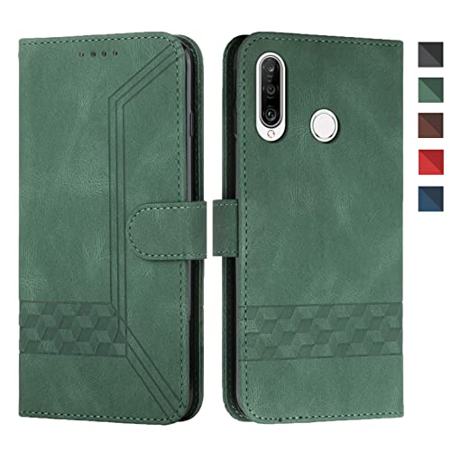 CXTcase Handyhülle für Huawei P30 Lite Hülle,Klapphülle Schutzhülle Tasche Cover für Huawei P30 Lite mit Kartenfächern, PU Leder Flip Case Brieftasche Etui Handytasche für Huawei P30 Lite, Grün von CXTcase