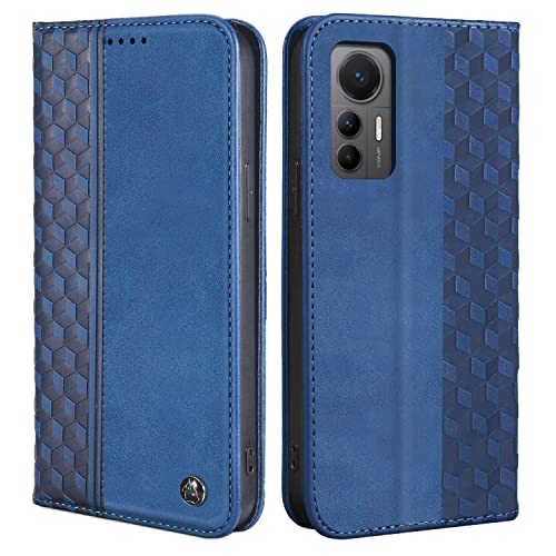 CXTcase Handyhülle für Xiaomi 12 Lite Hülle, Lederhülle Flip Case für Xiaomi 12 Lite, PU Leder Stoßfeste Magnetische Schutzhülle Tasche für Xiaomi 12 Lite, Blau von CXTcase