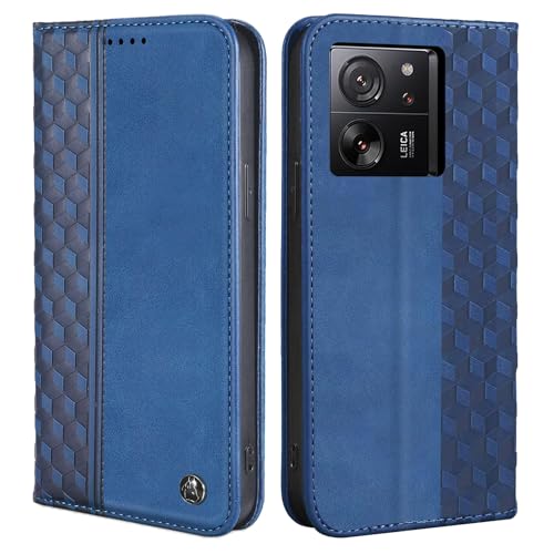 CXTcase Handyhülle für Xiaomi 13T/Xiaomi 13T Pro Hülle, Lederhülle Flip Case für Xiaomi 13T, PU Leder Stoßfeste Magnetische Schutzhülle Tasche für Xiaomi 13T Pro, Blau von CXTcase