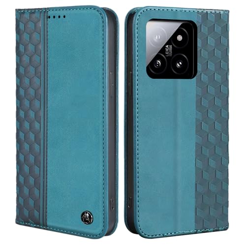 CXTcase Handyhülle für Xiaomi 14 Pro Hülle, Lederhülle Flip Case für Xiaomi 14 Pro, PU Leder Stoßfeste Magnetische Schutzhülle Tasche für Xiaomi 14 Pro, Grün von CXTcase