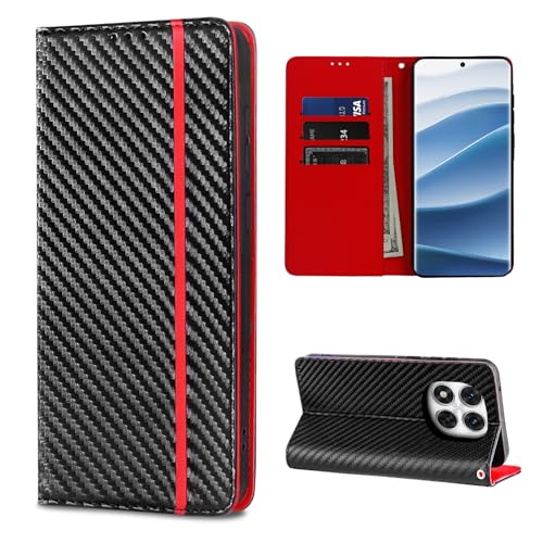 CXTcase Handyhülle für Xiaomi Redmi Note 14 Pro 5G/Redmi Note 14 Pro+ 5G Hülle mit Kartenfach und Standfunktion,Schutzhülle Klapphülle Handytasche Lederhülle Flip Case für Redmi Note 14 Pro 5G,Rot von CXTcase