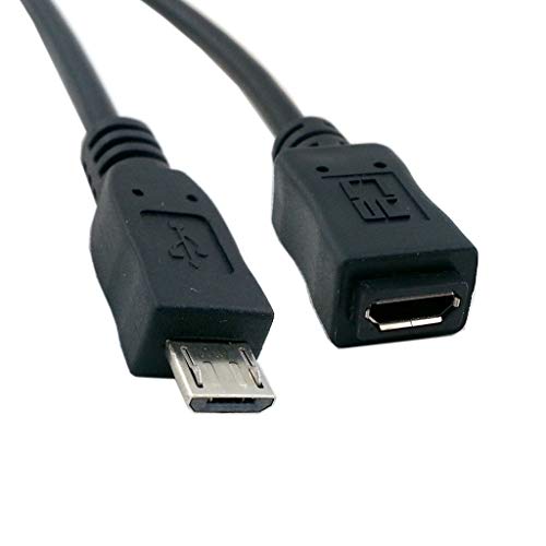 CY Kabel USB 2.0 Kabel Micro-USB 5-poliger Stecker auf 5-polige Buchse, Verlängerungskabel, Hi-Speed für Datenleistung, 50 cm von CY