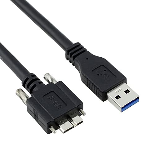 CY Kabel Micro USB 3.0 Single Screw Locking to USB 3.0 Data 5Gbps Power Cable for VR Industrial Camera Computer (1.2m) von CY