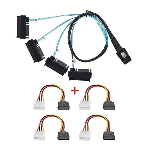 CY YC Interner Mini SAS 4X SFF-8087 36Pin Host zu SAS Festplatte SFF-8482 29Pin Ziel Fanout Kabel mit IDE Power von CY