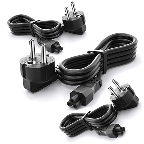 (3 Stück 1.5m) Netzkabel Drucker, CYD 250V 10A Eu Stecker Kabel Kompatible mit Beamer Stromkabel Monitor LG HP Philips Samsung von CYD