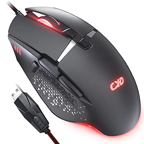 CYD C309 RGB Wired-Gaming Mouse für Laptop, unter €40 Beliebte billige Gaming Maus, Ergonomisches Design Gaming Maus Wired, Programmierbare Maus Gamer, Snap-Change Tracking & Shootout Gaming Maus von CYD