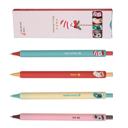 4 Stück 0 5 Mm Weihnachtssocken Gelstift Schreibstift Gel Tintenstift Einziehbarer Neutralstift Journaling Stift Schulbedarf von CYILPR