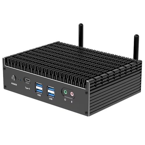 CYMINILMDPC Lüfterloser Mini-Desktop-PC der 13. Generation i5-1335U (bis zu 4,6 GHz), Router mit Firewall, Win11, PCIE 4.0, Dual 2,5 G LAN, Thunderbolt 4, WiFi6 Gaming-Minicomputer von CYMINILMDPC