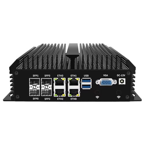 CYMINILMDPC Solide Firewall ohne Lüfter 4x10G SFP+ 4xi226-V 2,5G LAN 𝐈𝐧𝐭𝐞𝐥 Atom C3758 8 Core Home Server Soft Router Mini PC GPIO 6*COM AES-NI von CYMINILMDPC