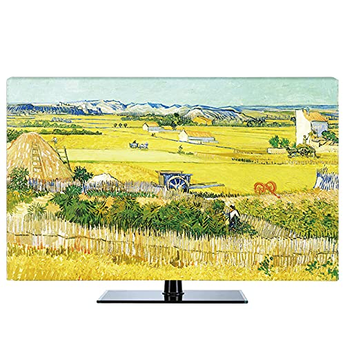 TV-Abdeckung für den Außenbereich, wasserdichte TV-Abdeckung, Sonnenschutz, Computer-Monitorschutz für Wandbehang, Schreibtisch, gebogener Bildschirm, weicher Stoff, Handwerk (Farbe: F, Größe: 60 von CYMKYQ