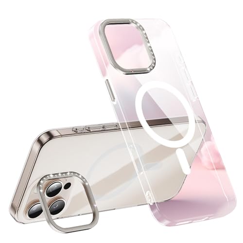 CYPOSLDN Magnetische Hülle Für iPhone 16/16 Pro/16 Pro Max, Transparente Abdeckung Mit Kameraschutz, Ständerhalterung, Schmal, Dünn, Vergilbungsfrei, Stoßfeste Hülle,16pro max,Clear von CYPOSLDN