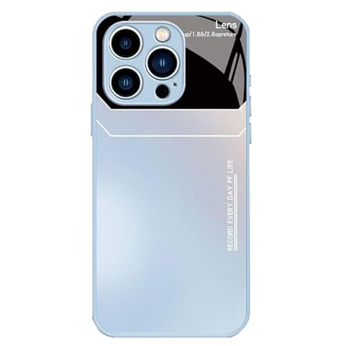 CYPOSLDN Ultradünne Hülle Für iPhone 16/16 Pro/16 Plus/16 Pro Max, Leichte Luxus-Telefonabdeckung Aus Glas Mit Bildschirmkameraschutz, Mattierte Hülle,16pro,Blue von CYPOSLDN