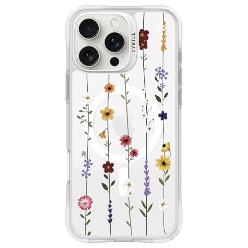 CYRILL von Spigen UltraSheer Mag Muster Hülle Kompatibel mit iPhone 16 Pro (2024) - Flower Garden von CYRILL