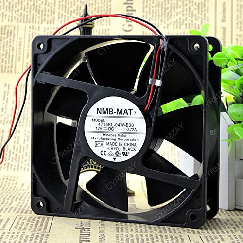 CYRMZAY kompatibel für NMB-MAT 4715KL-04W-B30 DC12V 0.72A 2-Wire 12038 cooling Lüfter von CYRMZAY