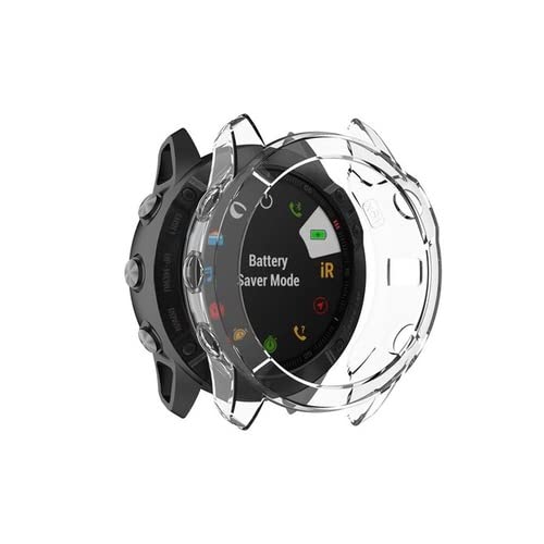 CYSUE TPU-Uhrengehäuse für Garmin Fenix 7S 7 7X 6 6S 6X Pro 5X 5 5SPlus Smartwatch-Schutzhülle für Smartwatch, stoßfest, transparent, 22 mm von CYSUE